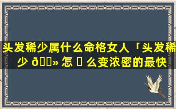 头发稀少属什么命格女人「头发稀少 🌻 怎 ☘ 么变浓密的最快方法」